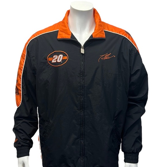 Vintage Tony Stewart Black Orange NASCAR Home Depot #20 Zip Windbreaker Jacket L - Picture 3 of 11